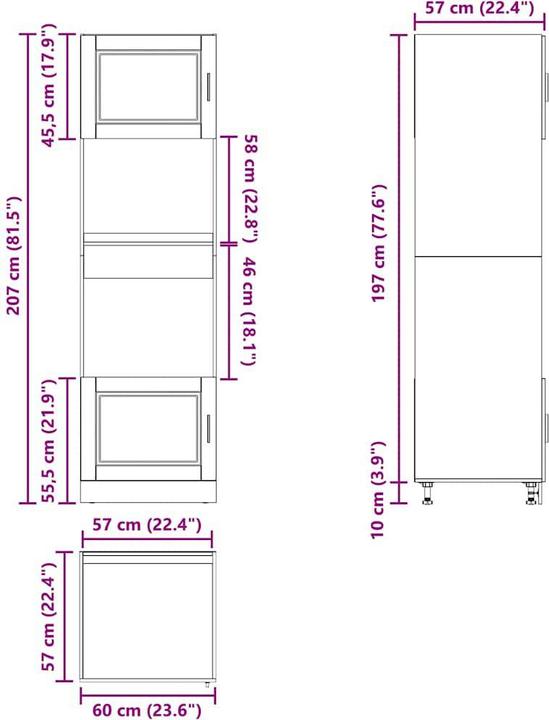 Produktbild vidaXL Herdumbauschrank (60 x 57 x 207 cm)