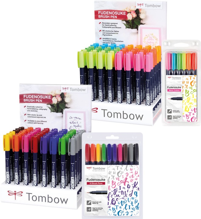 Immagine prodotto Tombow Penna calligrafica WS-BH WS-BH48PA Fudenosuke, Display (Multicolore)