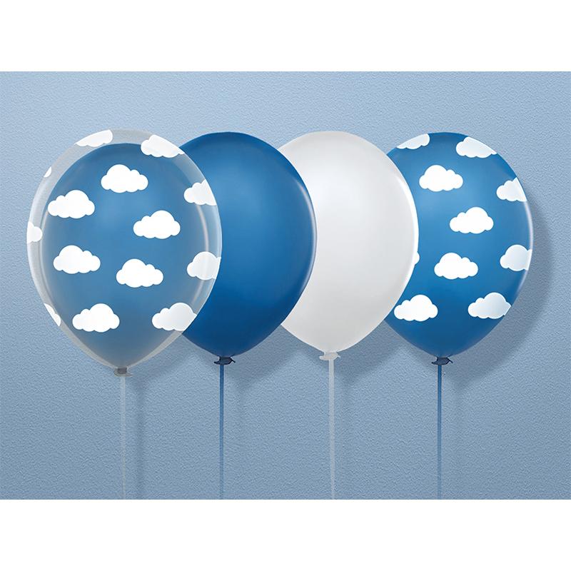 Thumbnail - Partydeco Luftballons 30 cm, Wolken, Pastellkornblume Blau (1 Pck
