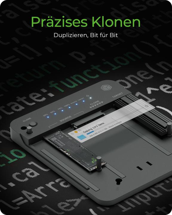 Produktbild Icy Box Klon- und DockingStation für für 2 M.2 NVMe SSDs und HDDs, IB-2913MCL-C31