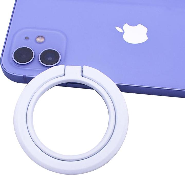 Actual product image Techsuit - MagSafe Phone Ring (MPR3) - Round Shape, Aluminium Alloy, 3M - White