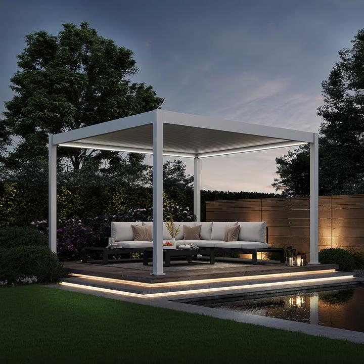 Immagine prodotto Weide elektrische Pergola 3.6x4m Weiss mit LED (400 cm, 360 cm)
