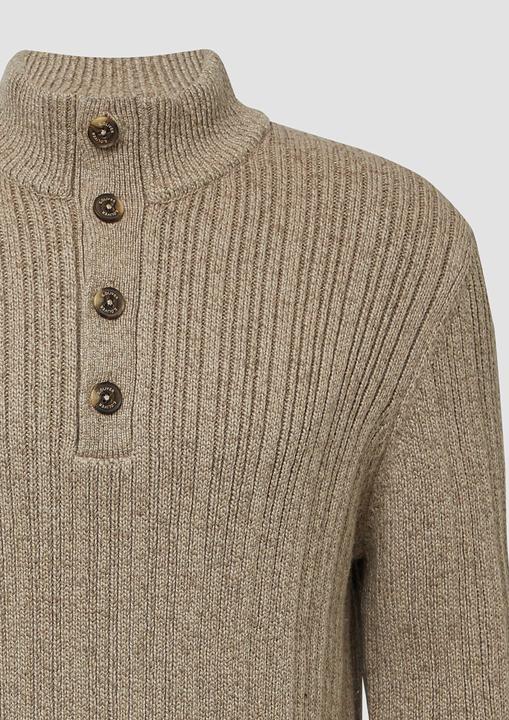 Produktbild s.Oliver Strickpullover Melierter Strick-Troyer mit Rippstruktur (M)