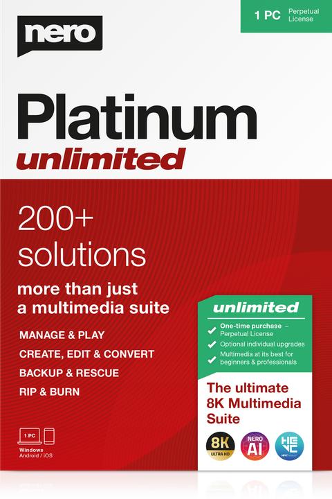 Actual product image Nero Platinum Unlimited (1 User, 1 Devices/Users, unlimited)