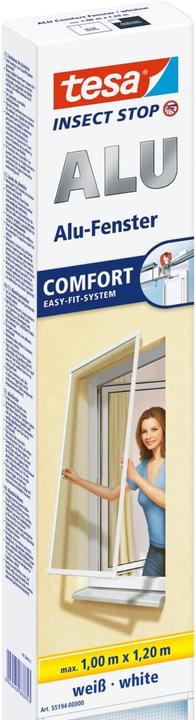 Actual product image tesa Insect screen Alu COMFORT for windows, with aluminium frame, without drilling (100 x 120 cm)