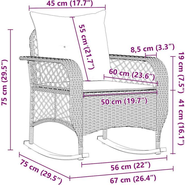 Produktbild vidaXL Garten-Schaukelstuhl