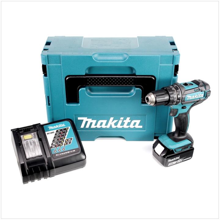 Actual product image Makita DHP 482 RF1J Battery impact drill 18V 62Nm + 1x battery 3,0Ah + charger in Makpac (Rechargeable battery operated)