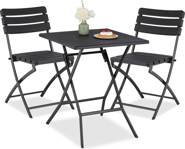 Relaxdays 3-tlg. Balkonmöbel-Set (61 cm)