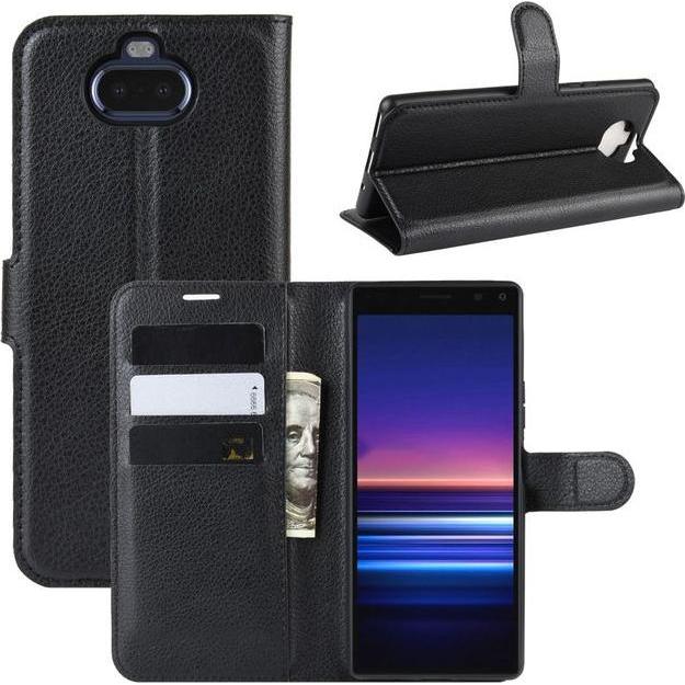 Thumbnail - MU Classic Litchi Leder Bookcover Series (Sony Xperia 8), Smartphone Hülle, Schwarz