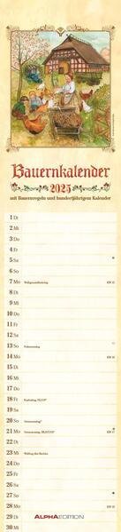 Alpha Edition Calendario agricolo a righe 2025, 11,3x49,5 cm, calendario con una colonna per