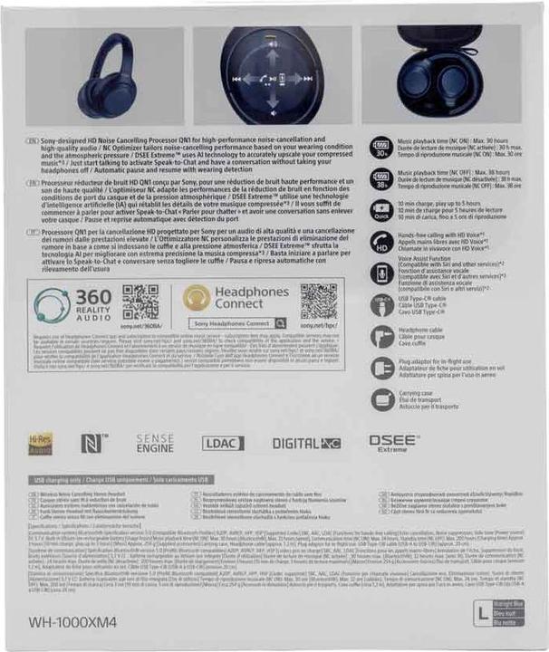 Productafbeelding Sony WH-1000XM4 (ANC, 30 h, Draadloze)