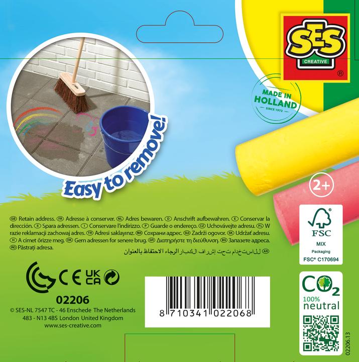 Actual product image Ses Sidewalk chalk (White, Yellow, Violet, Green, Blue, Pink, 6 x)