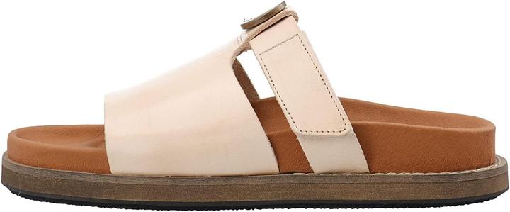 Ca Shott CASHOTT A/S Caskimmi Slide Vegetable Tanned Leather Flat Sandal, Natural, 37 EU, natuurlijk, 37 EU (37)