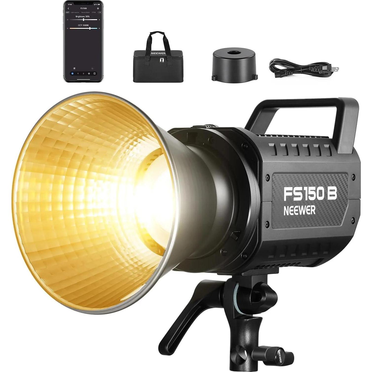 Neewer FS150B Bi-Color LED Video Light (Videocamera), Luce continua