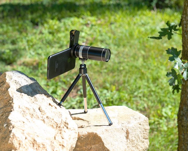 Actual product image Somikon Attachment telephoto lens for smartphones (Metal)