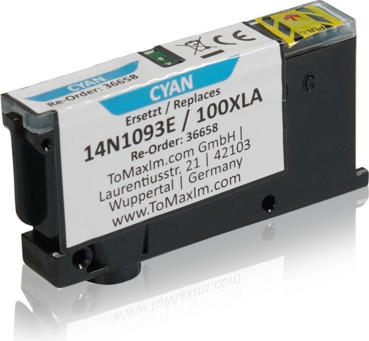 Produktbild Inkadoo Druckerpatronen kompatibel zu Lexmark 14N1093E / 100XLA Tintenpatrone, cyan Cyan (C)