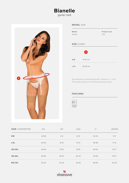 Produktbild Obsessive Bianelle Strumpfgurt S/M (M, S)