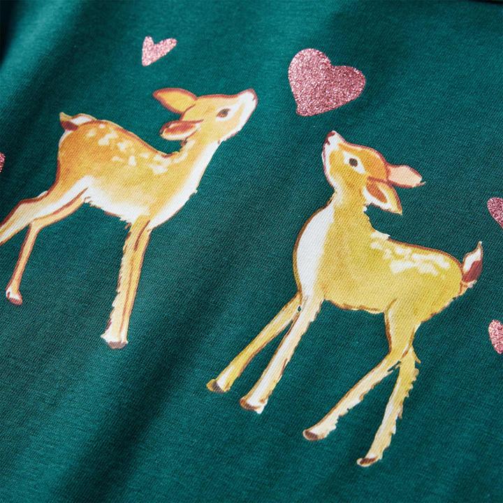 Produktbild vidaXL Kinder-Langarmshirt Dunkelgrün 116,Material: 95 (116)