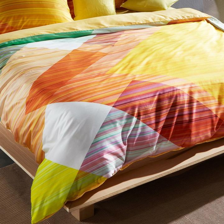 Actual product image Traumschlaf Mako satin bed linen Wellingborough sweet mango (Bedding set, 155x220 cm + 80x80 cm)
