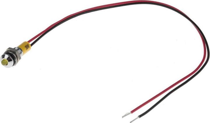 Image du produit RS PRO Lampe témoin LED pour tableau de commande Jaune 24V dc, montage Ø 6mm, conducteur