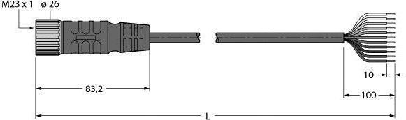 Actual product image Turck Supply cable for multiple passive distributor/PUR connection cable