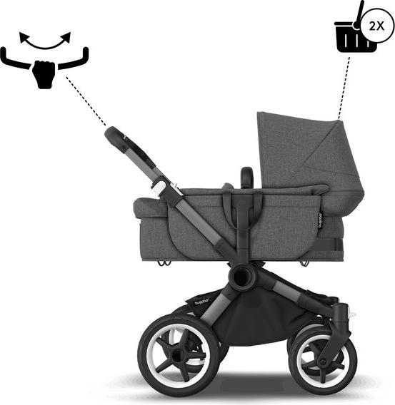 Image du produit Bugaboo Donkey 5 Mono, Gris chiné/Gris chiné/Graphite