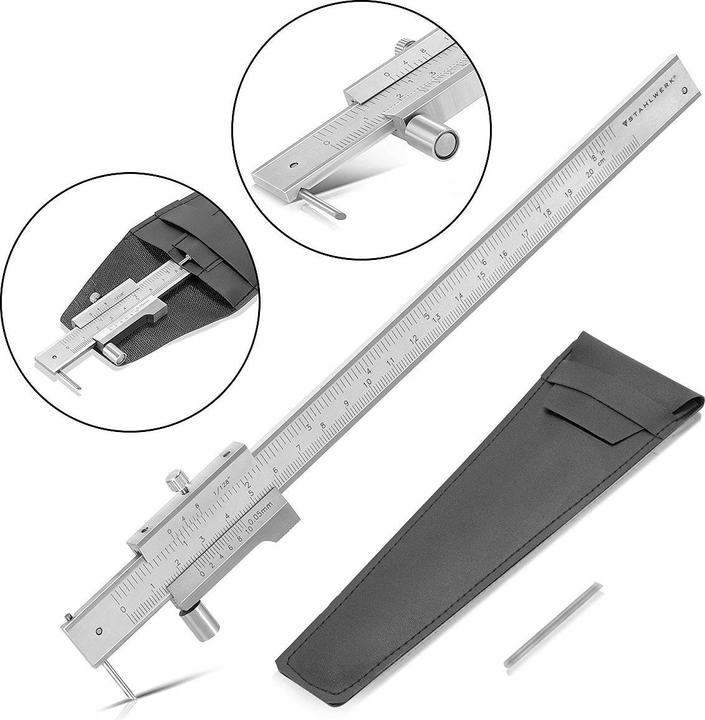 Produktbild Stahlwerk Anreiss Messschieber Messlehre Schieblehre 0-200 mm DIN 862 mit Nonius (26.50 cm)