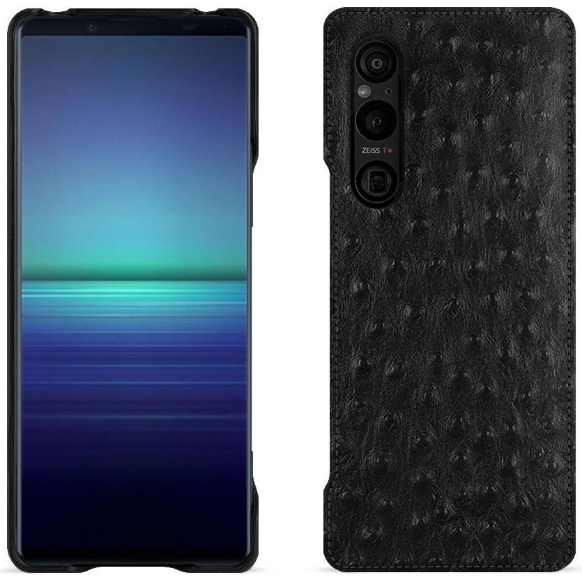 Noreve Lederschutzhülle (Sony Xperia 1 V), Smartphone Hülle, Schwarz