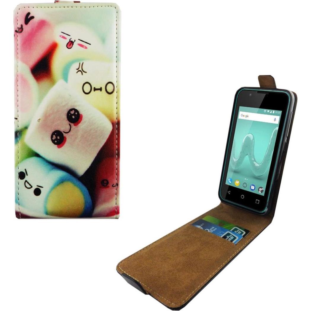König Design Wiko Sunny 2 Hülle Case Handy Cover Schutz Tasche Flip Schutzhülle Schale Bunt (Wiko Sunny 2), Smartphone H...