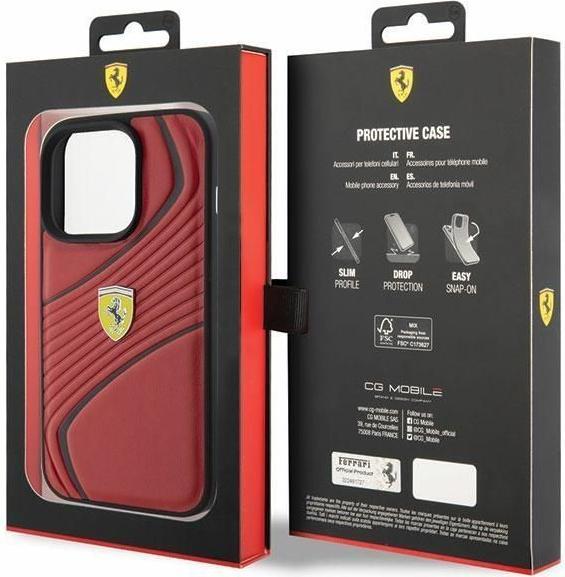 Produktbild Ferrari FEHCP15LPTWR iPhone 15 Pro 6.1" czerwony/red hardcase Twist Metal Logo (Apple iPhone 15 Pro)