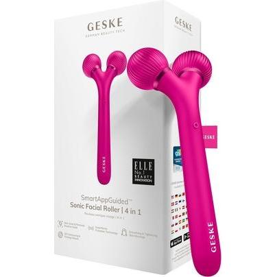 Konjac Sponge, Gesichtspflegegerät, Roller soniczy do twarzy 4w1 Geske z Aplikacją (magenta)