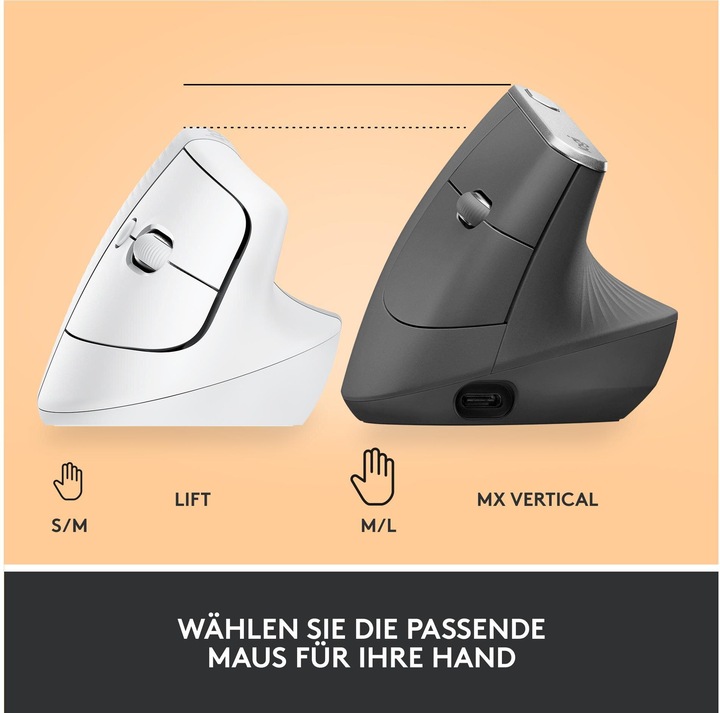 Productafbeelding Logitech Lift Voor Zaken Off-White/Lichtgrijs (Draadloze)
