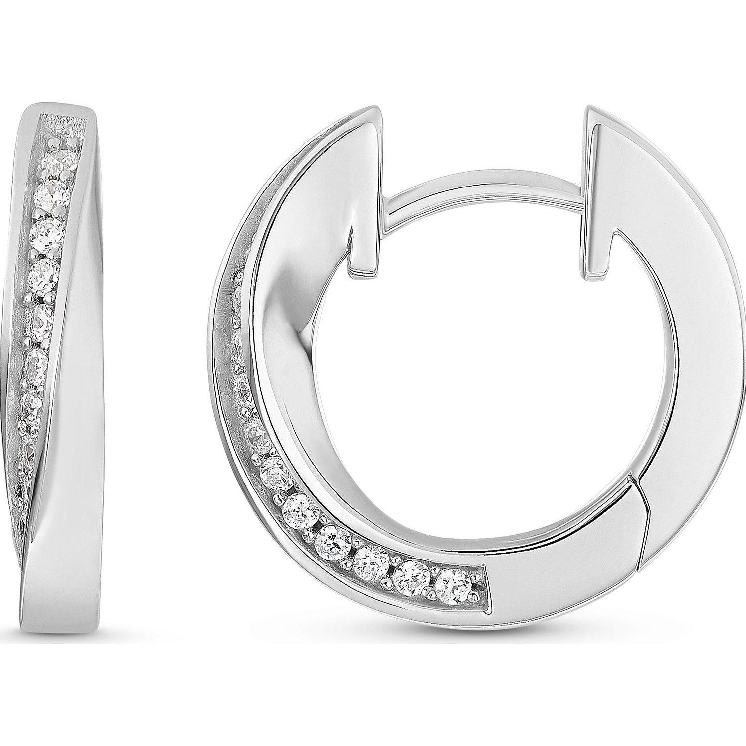 Jette, Ohrringe, Creolen TWISTED, (925er Silber rhodiniert)
