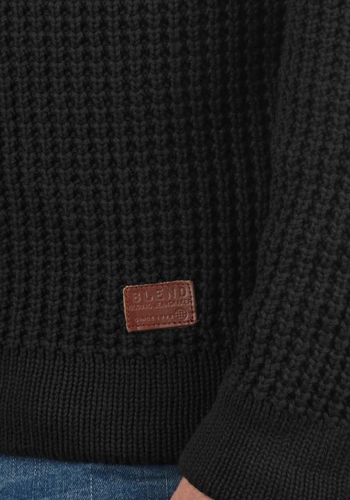 Actual product image Blend Wanko Men's Jumper Chunky Knit Pullover With Shawl Collar Made Of 100% Cotton (M)