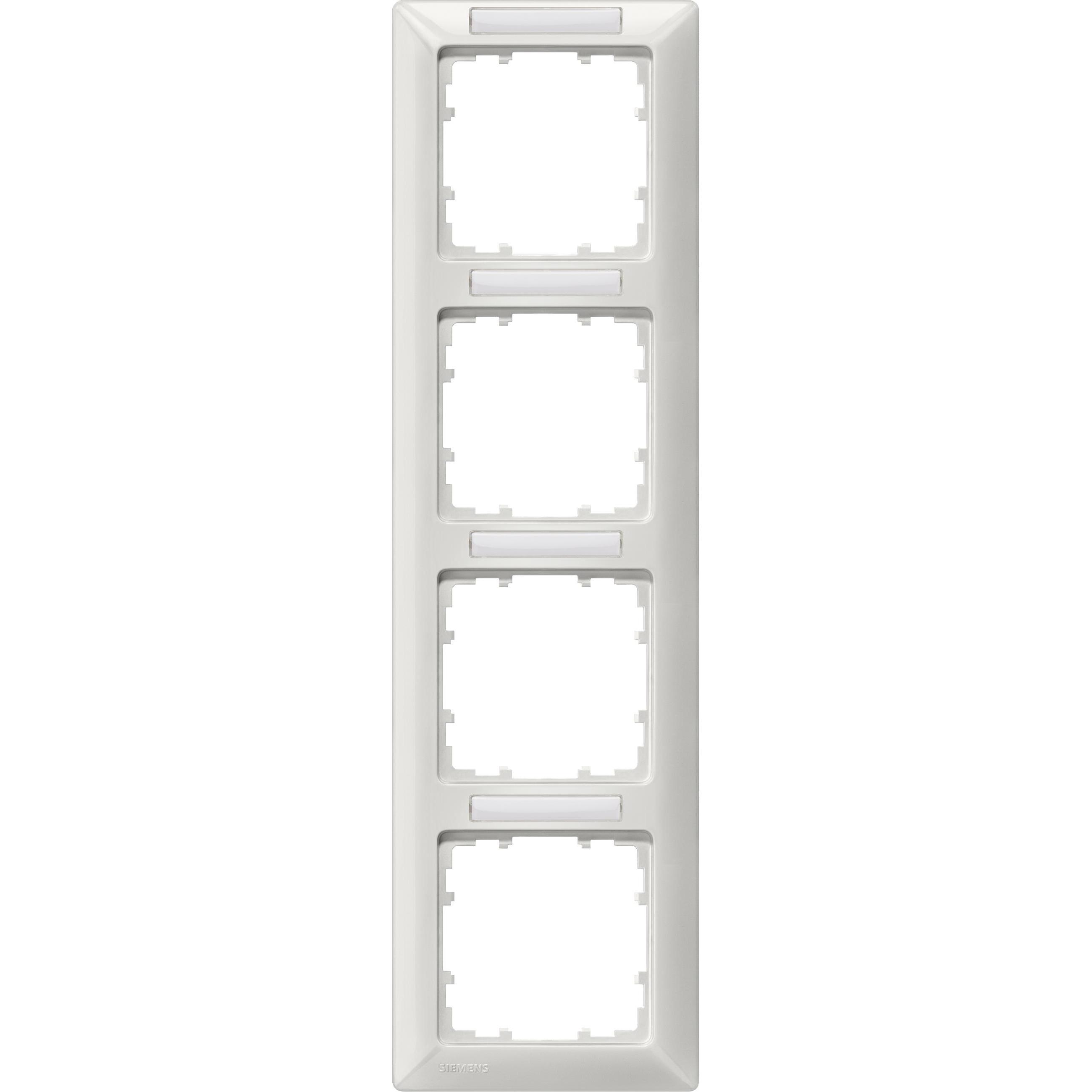 Siemens, Zubehör Schalterprogramm, Rahmen 4f ti-ws glz vert DELTAline BSF 5TG2554-2