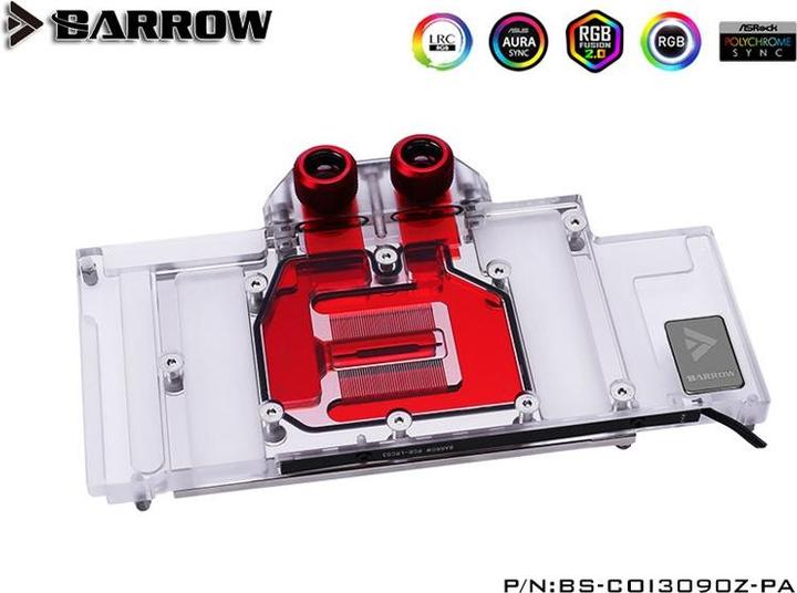 Actual product image Barrow LRC2.0 full coverage GPU Water Block for Colorful BATTLEAX 3090 Aurora