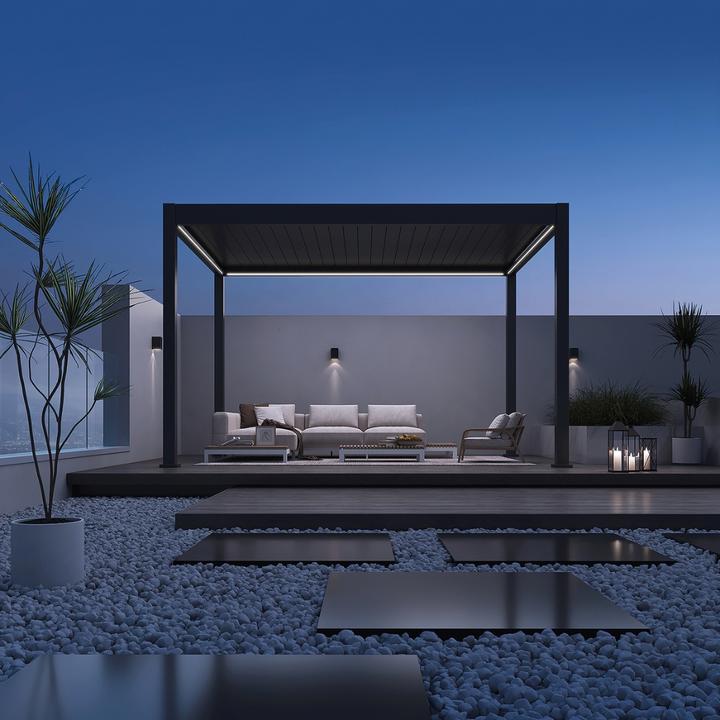 Produktbild Weide elektrische Pergola 4x4m Anthrazit mit LED (400 cm, 400 cm)