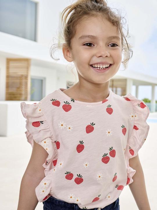 Immagine prodotto Vertbaudet Mädchen T-Shirt mit Volants und Erdbeeren (158)