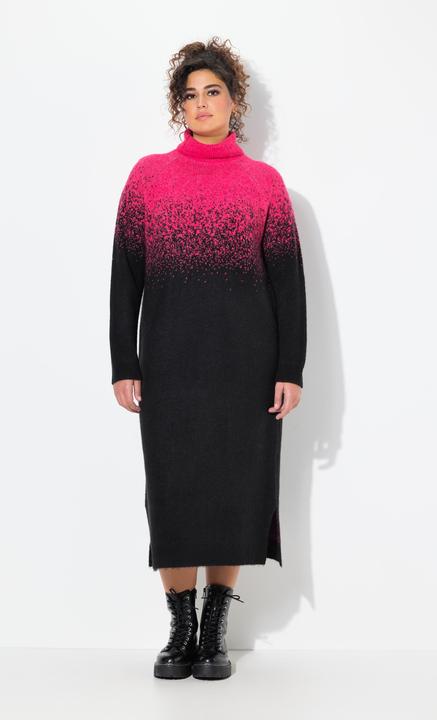 Immagine prodotto Ulla Popken Abito midi in maglia, sfumature di colore, collo alto, manica lunga (46, 48)