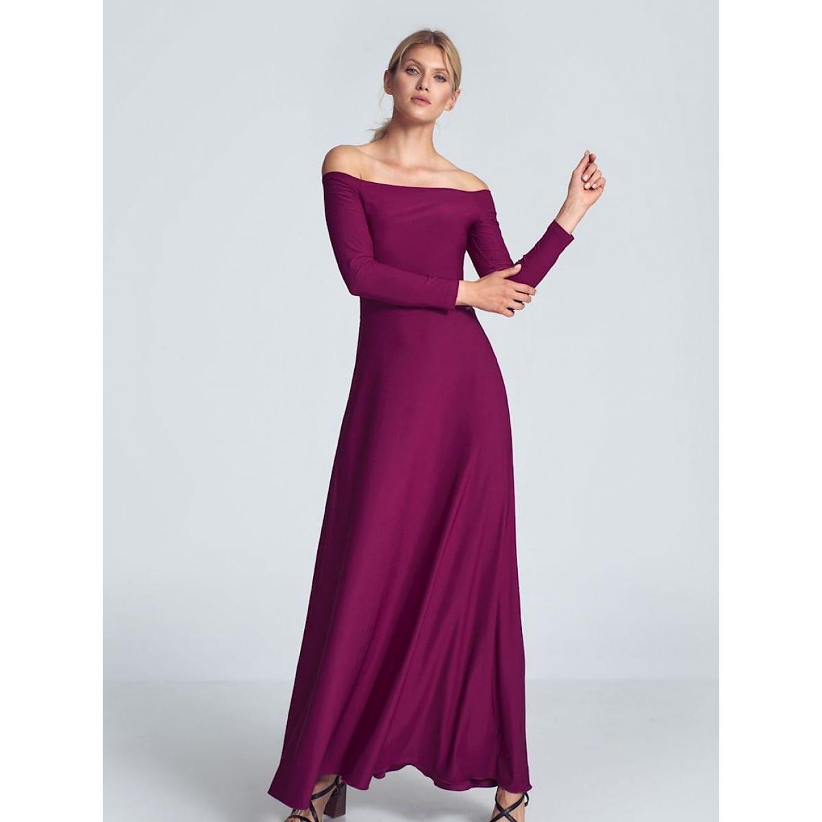 Figl, Damen, Kleider, Langes Kleid, Violett, (L)