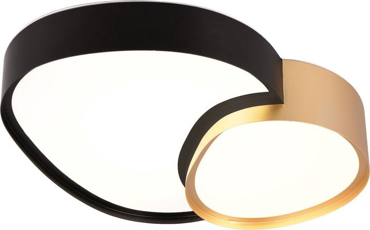 Produktbild Trio Rise LED Deckenleuchte 21W dimmbar Schwarz-Gold CCT einstellbare Lichtfarbe Nachtlicht (2400 lm)