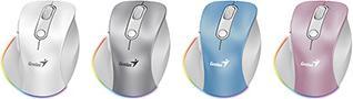 Actual product image Genius Ergo 9000S Pro Pink / Wireless mouse / 2400 DPI / 2.4 GHz USB-A dongle / Bluetooth / 500 mAh (Wireless)