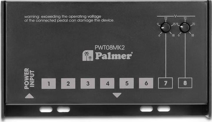 Image du produit Palmer Audio PWT 08 MK2 - Alimentation universelle pour pedalboard avec 8 sorties (Pédalier)