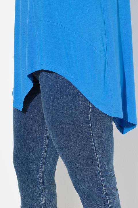 Image du produit Ulla Popken T-shirt à message, volant, décolleté en V et manches courtes (58)