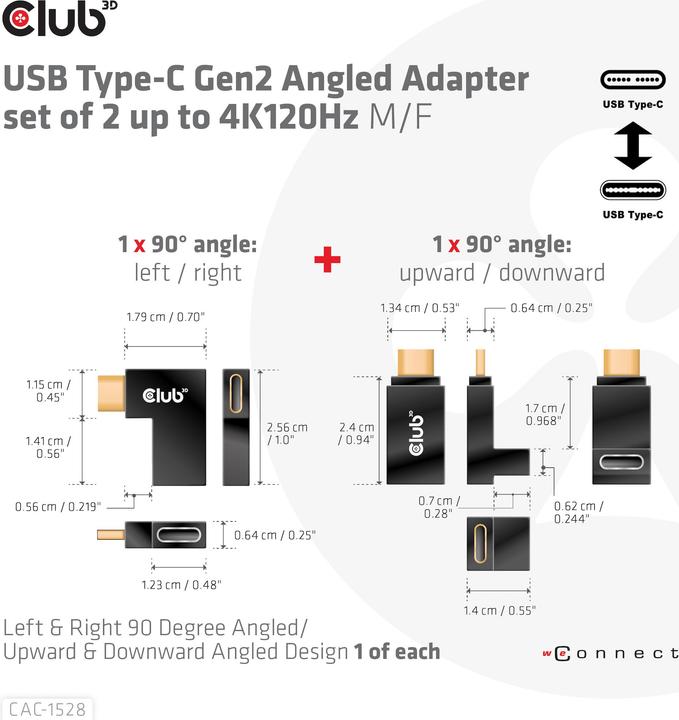 Produktbild Club 3D Club3D Adapter USB 3.2 Typ C <> USB 3.2 Typ C St/B (USB 3.2 Gen 2, 100 W)