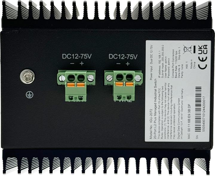 Actual product image LevelOne Switch 20x GE IGU-2072 8x 1GbE,8x 2.5GbE SFP sw (20 ports)