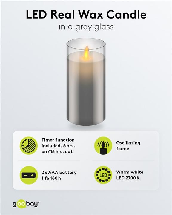 Productafbeelding Goobay LED kaars van echte was, 75x 150mm (1x)