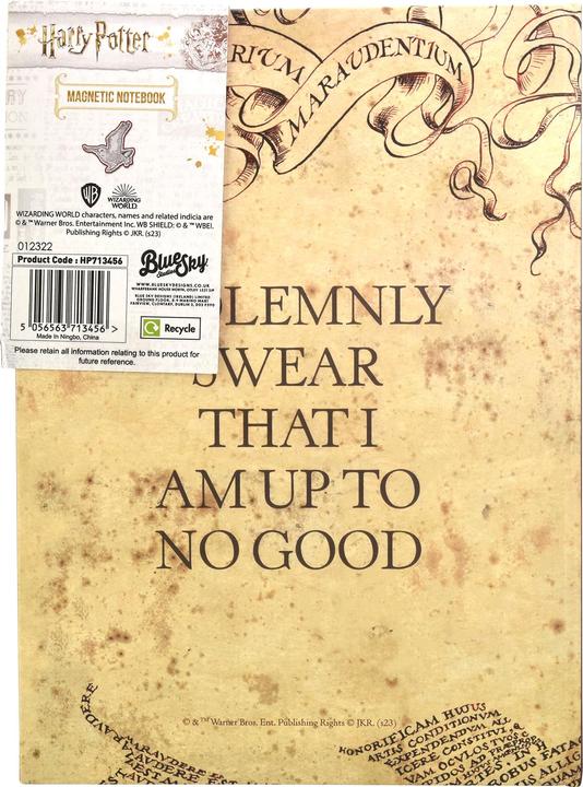 Actual product image Blue Sky Harry Potter bloc-notes magnétique A5 Marauders Map (carton de 6) (A5, Lined, Hardcover)