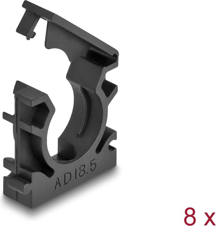 Image du produit Delock Support de gaine de câble 18.5 mm, 8 pièces, noir (Gaines pour câbles, 3.50 cm)