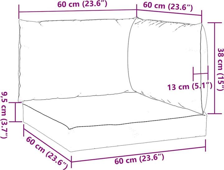 Image du produit vidaXL Ensemble salon de jardin 10 pièces avec coussins (60 x 60 x 60 x 10 cm)